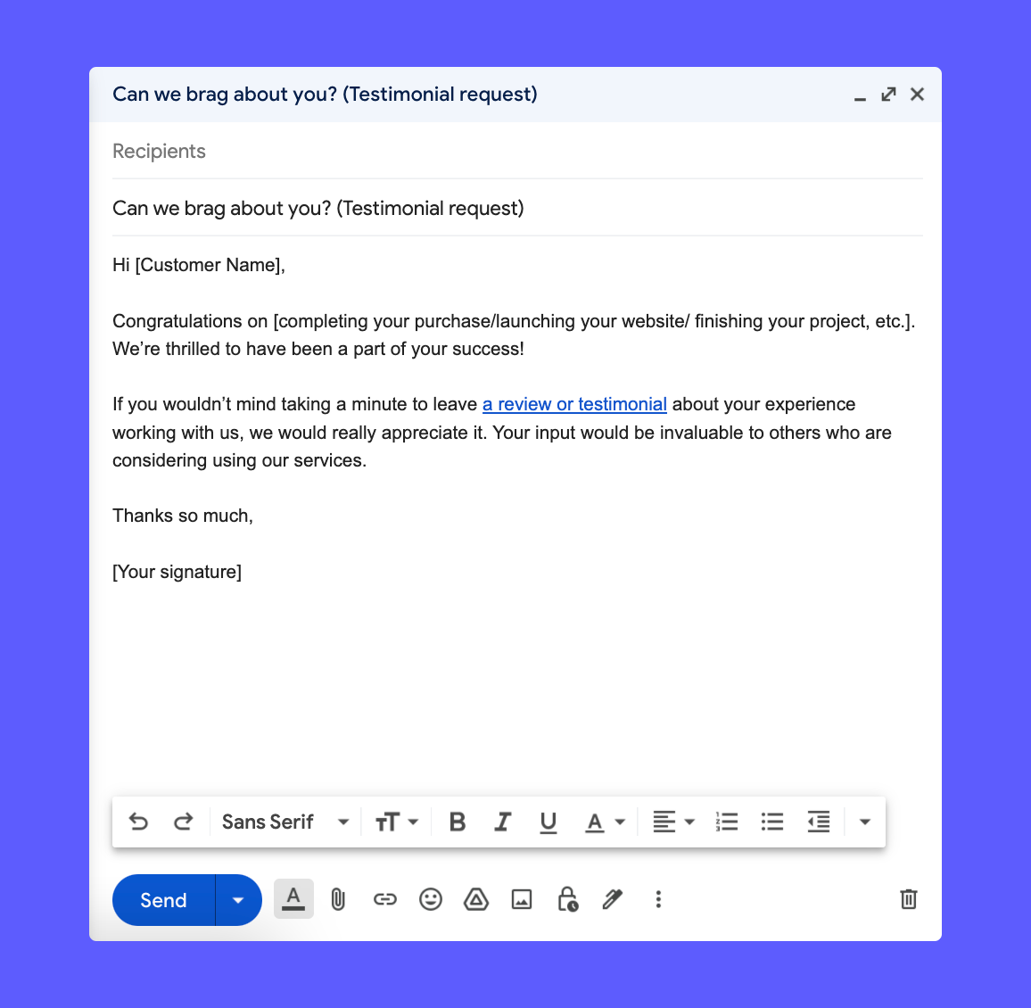 Testimonial Request Email Subject Line